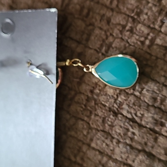 - Teal Tear Drop Earrings - Picture 2 of 3
